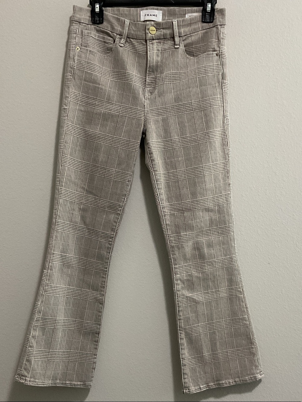 Frame Le Crop Mini Boot Plaid Pants- Size 28